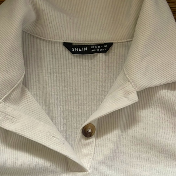 size XS white collar tank top cropped SHIEN - Picture 2 of 4